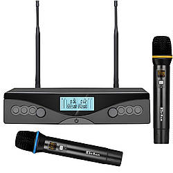 Бездротовий мікрофон Su-Kam DM 204FX / Портативна радіосистема з двома мікрофонами / Мікрофонна система