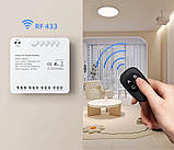 Розумне 4 канальне Wi-Fi RF реле 85-250 В Tuya Smart Life WSMD-4 сухий контакт, фото 3