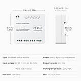 Розумне 4 канальне Wi-Fi RF реле 85-250 В Tuya Smart Life WSMD-4 сухий контакт, фото 7
