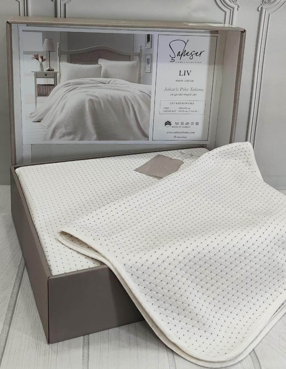 Покривало бавовняне Saheser 240 на 260 см з наволочками, фото 1