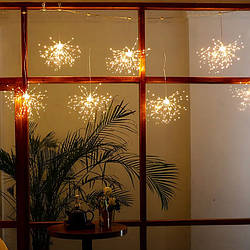 Світлодіодна гірлянда тепле світло “Феєрверк” 3 метри 5 пучків - живлення від мережі