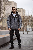 Куртка чоловіча Active TNF чорно-сіра демісезонна легка вітровка спортивна стильна утеплена