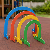 Дуги для підлазіння 4 шт для дитячих ігор / Набір дерев'яних дуг для дитячої фізкультури / Снаряди у спортзал