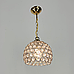 Золотий підвісний світильник із декоративним кришталем Ø 20 см 402/1M GD, фото 2