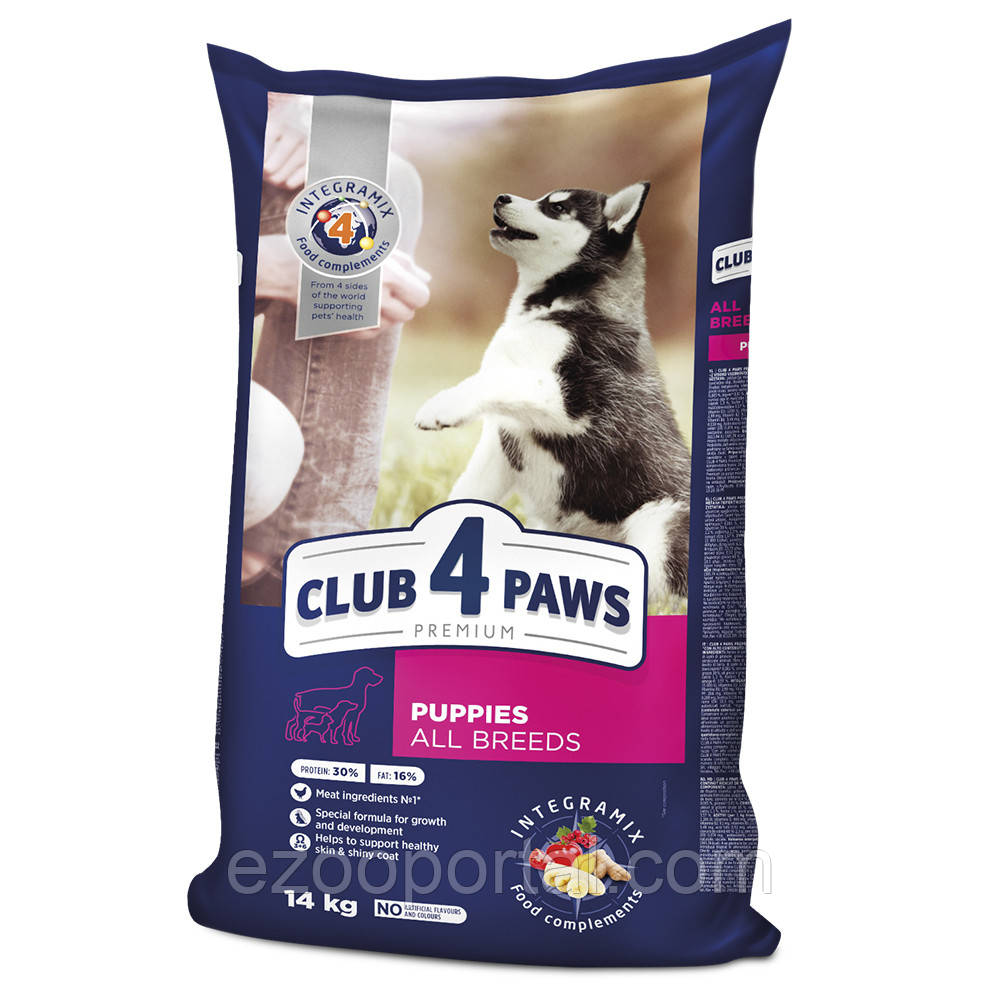 Корм Клуб 4 Лапи для цуценят усіх порід з куркою 14кг, фото 1