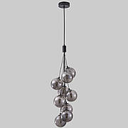 Підвісна чорна люстра "Пучок" з графітовими плафонами на 9 ламп (88-P67068-9 BK+SM)