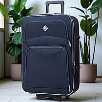 Велика дорожня валіза на колесах Bonro Style L тканинна синя з кодовим замком і висувною ручкою, фото 2