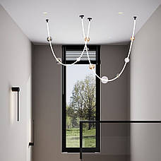 Дизайнерська біла люстра led 45W 4000K (88-P68117 (3100) BK+SM+AM+CL), фото 2