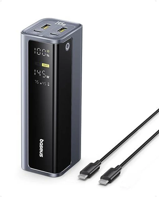 Baseus Power Bank, 20800mAh, 145W, 4-Port Portable Charger (77Wh), PD Fast Charging Battery Pack with Digital Зовнішній акумулятор, фото 1