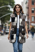 952 Безрукавка подовжена на овчині з коміром