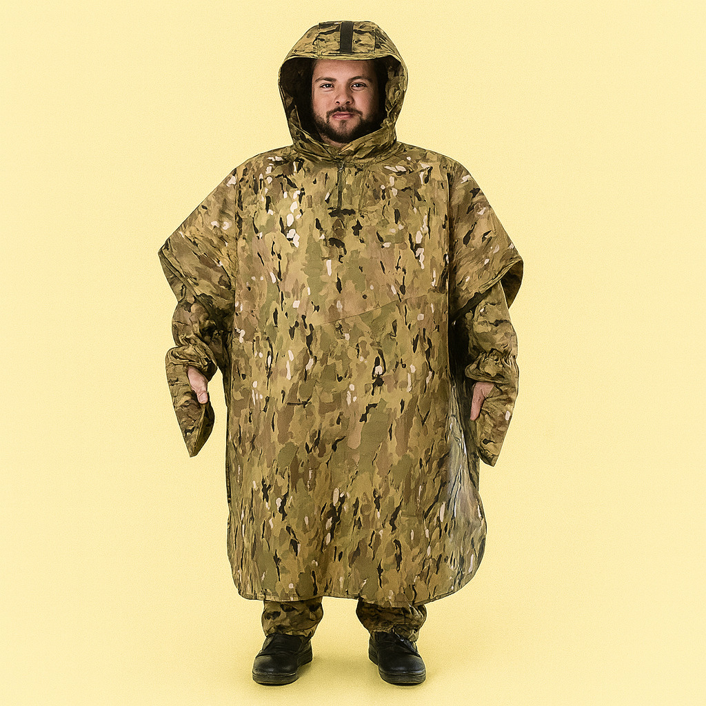 Антитепловізорне пончо - захист від тепловізора ( колір мультикам + біла клякса ), фото 1