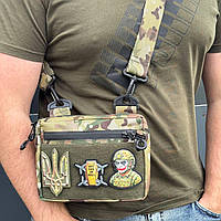 Тактична чоловіча сумка на липучці для патчів камуфляж mini