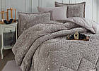 Постільний комплект Clasy плюшевий жакард із ковдрою і простирадлом на гумці євро розмір, фото 2