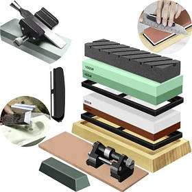 Професійний набір для заточування ножів 9 елементів - Ruhhy 23763 Водні камені