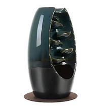 Керамічний ароматичний камін ‑ водоспад Ruhhy 22655 — 55 паличок, зелено‑графітовий, фото 2