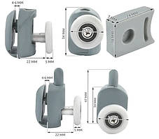 Набір роликів для душової кабіни Ruhhy 3305 8 шт, для скла 4 - 6 мм, фото 3