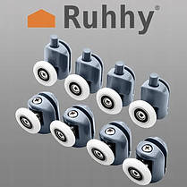 Набір роликів для душової кабіни Ruhhy 3305 8 шт, для скла 4 - 6 мм, фото 5