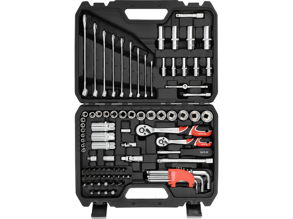 Набір інструментів 1/4" 3/8" 92 шт. YATO YT-38785, фото 1