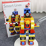Конструктор 77008 Smart Lines Трансформер з великими деталями Робот-паровозик 92 деталі, фото 2