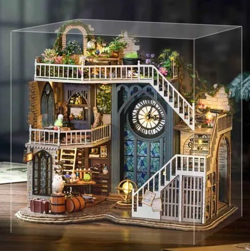 Крупний план інтер'єру Чарівного будинку з увімкненою LED-підсвіткою