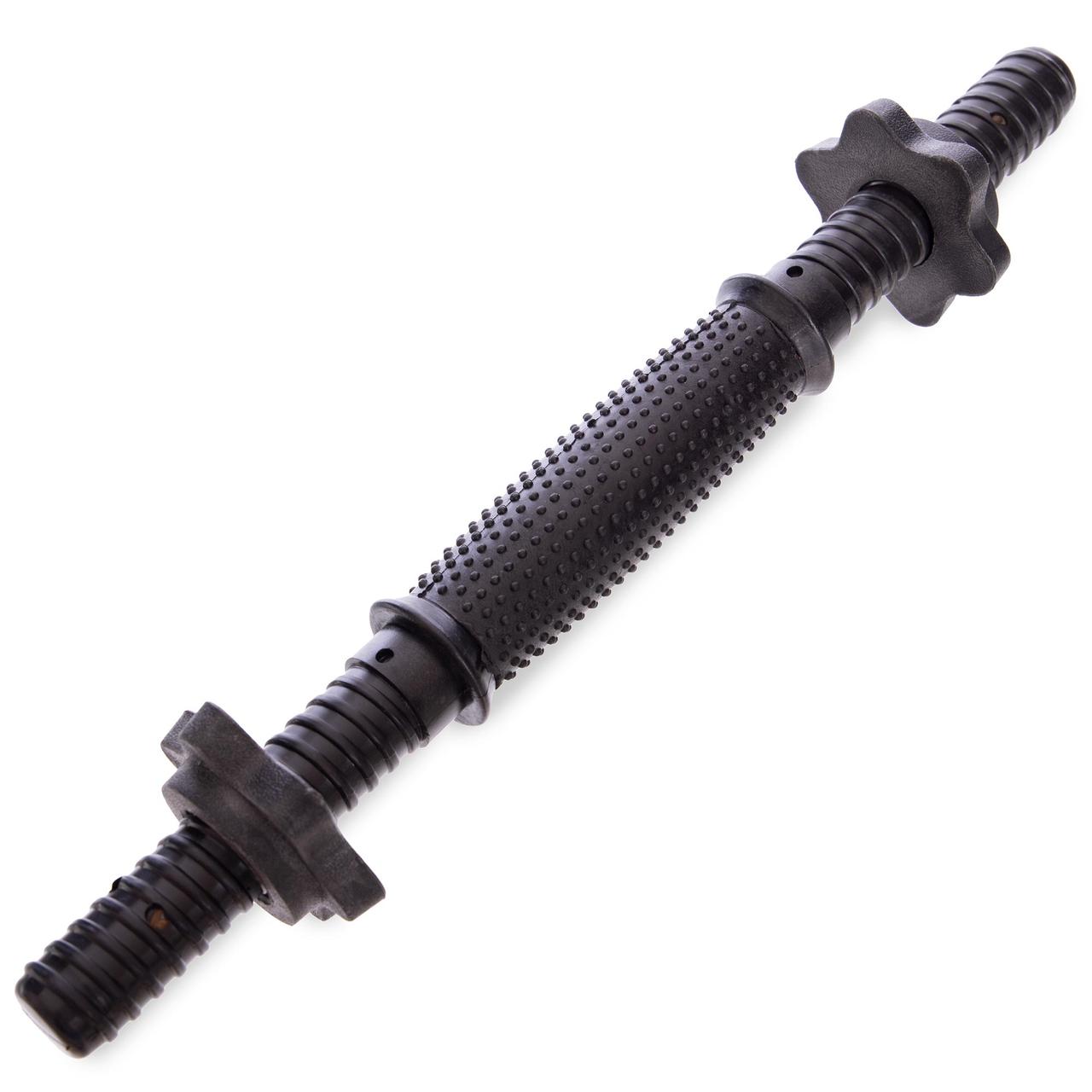 Гриф гантельний 1 шт пластиковий із гумовою ручкою Sport Lux 35 см 25 мм, фото 1