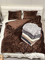 Велюрова постільна білизна Євро ПРОСТИНЯ НА РЕЗИНЦІ, фото 5