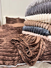 Велюрова постільна білизна Євро ПРОСТИНЯ НА РЕЗИНЦІ, фото 2