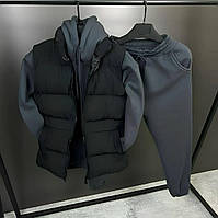 Чоловічий теплий спортивний костюм на флісі трійка з жилеткою 46-48 50-52 54-56