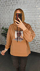 Жіноче спортивне трикотажне кольорове турецьке худі, фото 3