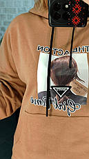 Жіноче спортивне трикотажне кольорове турецьке худі, фото 2