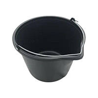 Відро будівельне з носиком та мірною шкалою 14 л Чорне