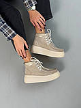 Черевики жіночі замшеві пісочні демісезонні, фото 4