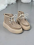 Черевики жіночі замшеві пісочні демісезонні, фото 7