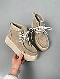 Черевики жіночі замшеві пісочні демісезонні, фото 8