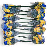 Штучні квіти букет соняшники з волошками Рідний край, 52см, фото 2