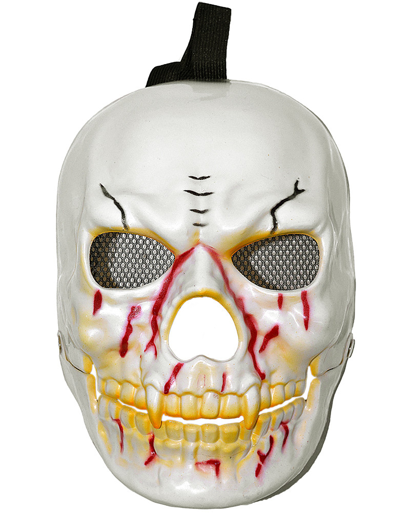 Маска череп з рухомою щелепою (біла)