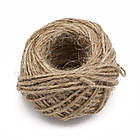 Мотузка Декоративна, Джутовий Прядив'яний Шнур, Натуральний, 1.5 мм, близько 40м/котушка, фото 4