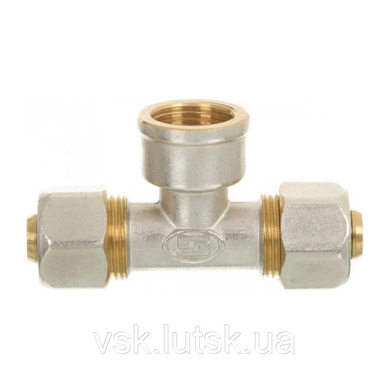 Трійник металопласт.Гросс  16*1/2 внутр., фото 1