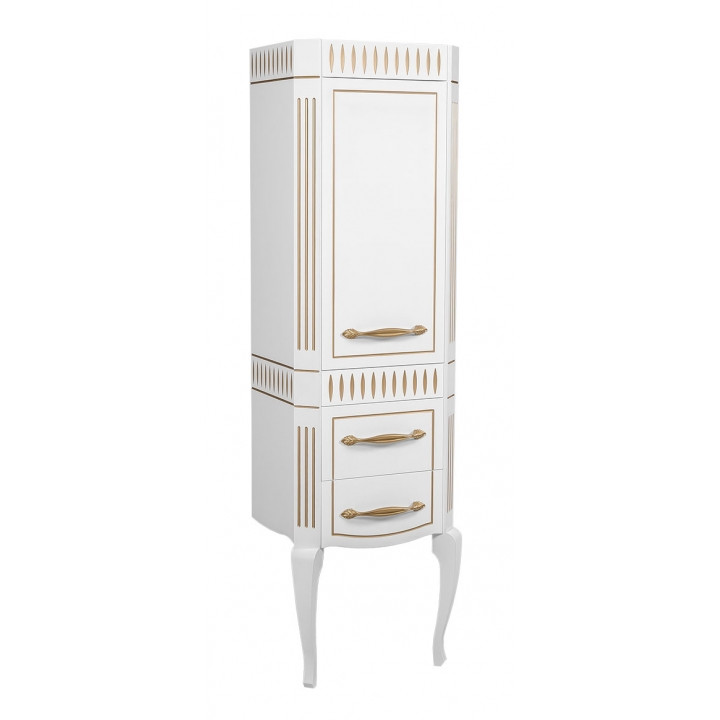 Пенал Роял білий колір (правий) патина золото, фото 1