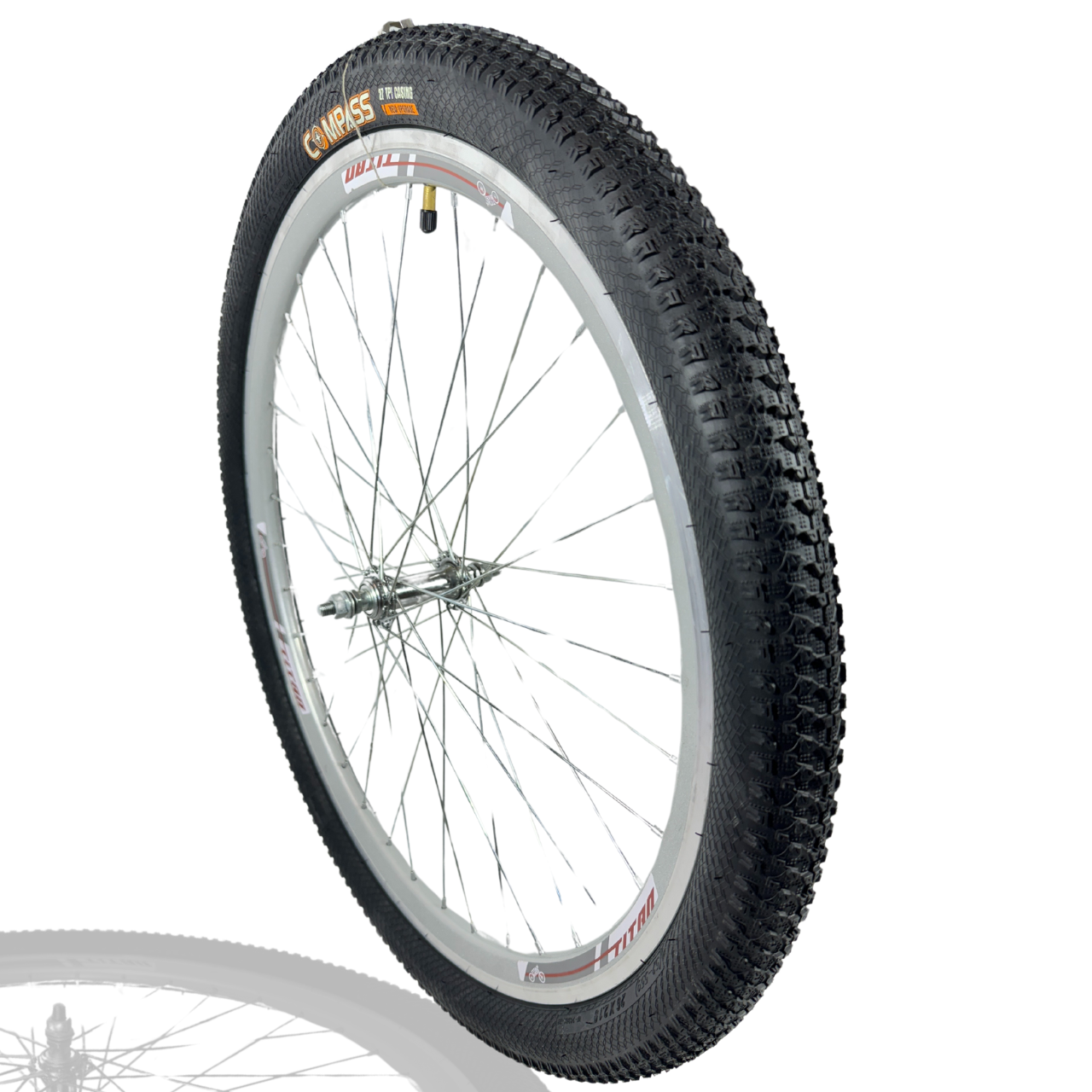Велосипедне колесо Titan 26 з подвійним ободом на кулькових підшипниках/покришка Compass 27tpi