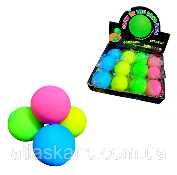 Іграшка-антистрес Сквіш М'яч Неон яскравий 5,5 см 6070-38, фото 1
