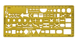 Лінійка трафарет Залізна 20 см твердий пластик ТОФ-1