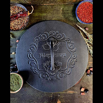 Прес Гриль круглий чавунний Ø35см, h - 8см, вага 3,4кг Maysternya (PGr350), фото 2