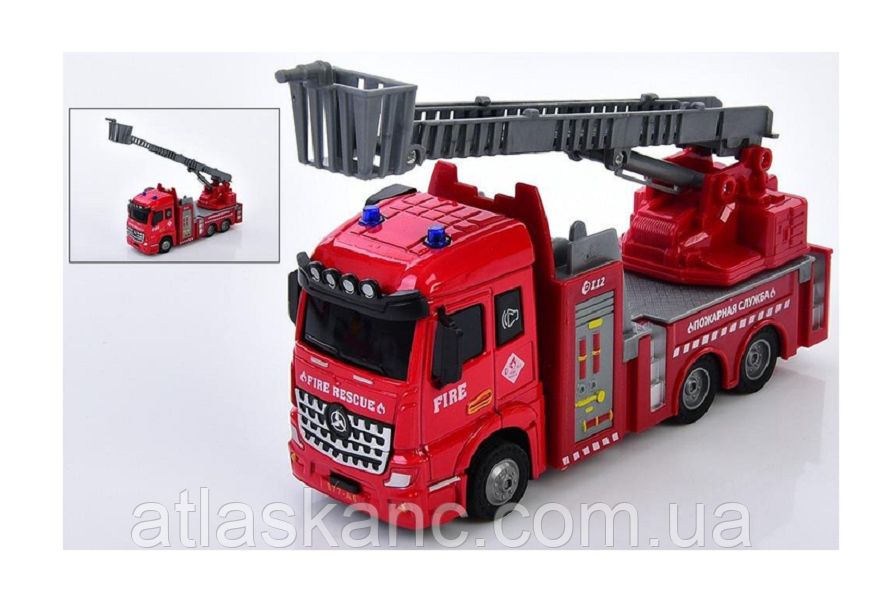 Іграшка Машинка Пожежна 16 см світло, звук у коробці XG877-A61В, фото 1