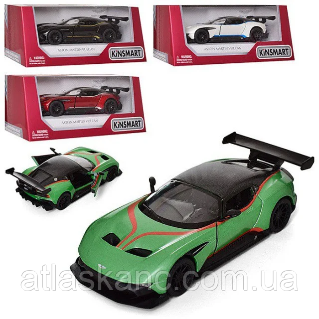 Машинка Kinsmart Aston Martin Vulcan зі смугами KT5407WF, фото 1