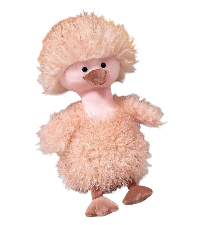 Іграшка м'яка кучерявий Страус 38 см рожевого кольору, іграшка для дітей Качка, фото 1