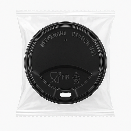 Кришка FIB в інд.уп – 80 ЧОРНА (50шт.), 6уп./ящ., фото 1