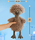 Іграшка м'яка кучерявий Страус 38 см коричневого кольору, іграшка для дітей Качка, фото 3
