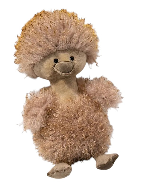 Іграшка м'яка кучерявий Страус 38 см коричневого кольору, іграшка для дітей Качка, фото 1