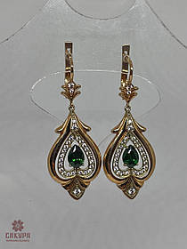 Золоті Сережки зі вставкою цирконій